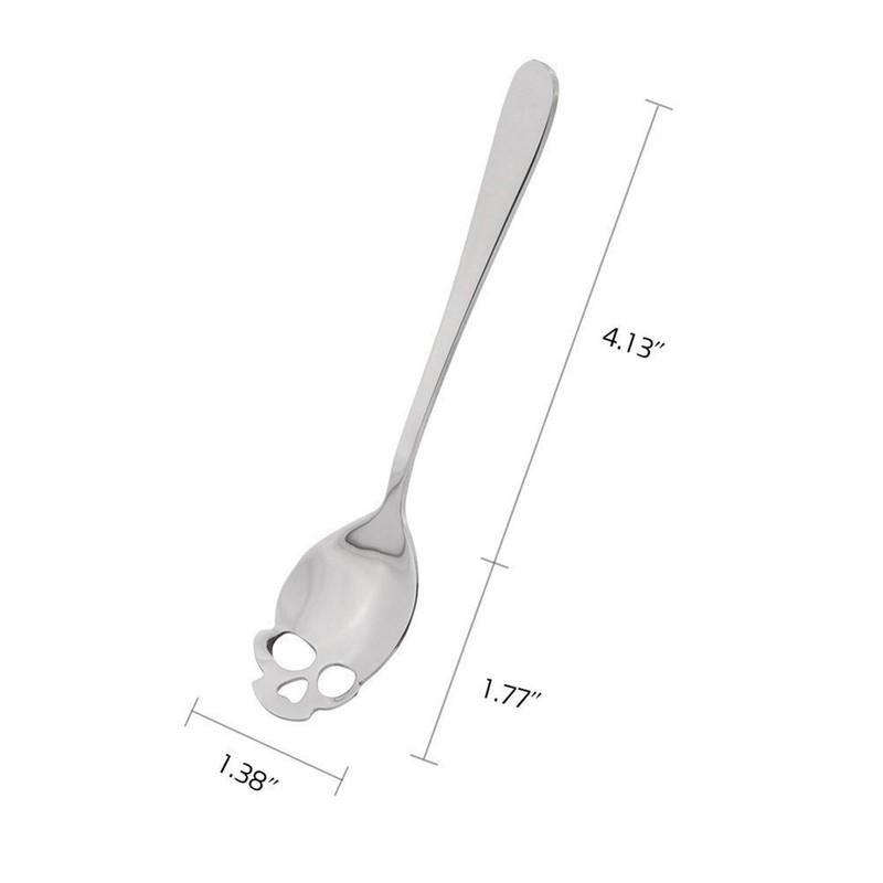 304 Stainless Steel Skull Sugar Spoon Dessert Tea Coffee Stirring