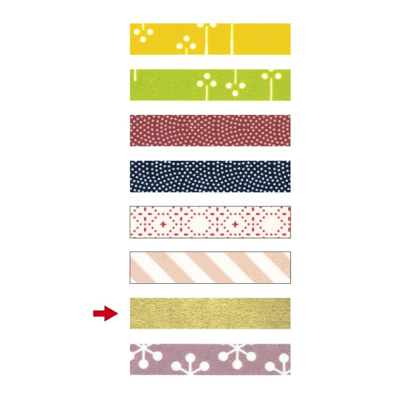 Taka Stamp Gift Tape, 32-286 Add Tape, Washi Tape, Gold