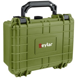 Eylar Protective Gear and Camera Hard Case Water & Shock Proof w/Foam TSA Approved 8.12 inch 6.56 inch 3.56 inch (OD Green)