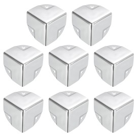 QUARKZMAN Metal Box Corner Protectors Box Edge Protection Protector 40 x 40 x 40 mm Silver Tone Pack of 16 for Table Corners and Desk Corners