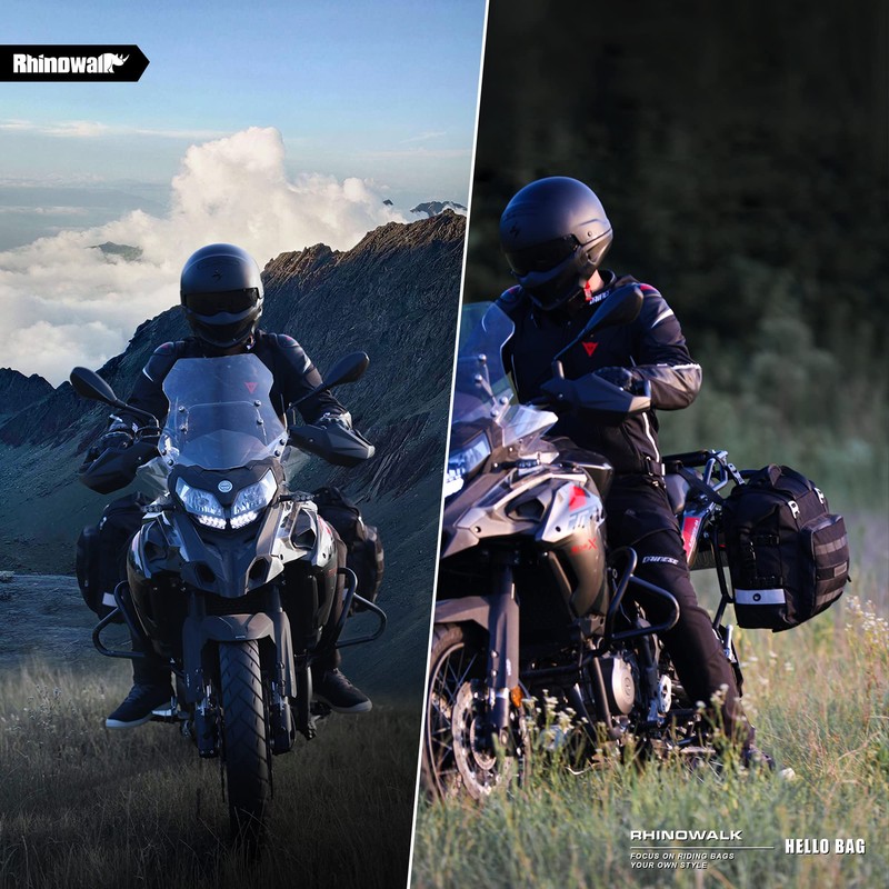 Rhinowalk Motorcycle Saddlebags Waterproof 20L Motorcycle Side Saddlebags Quick Release