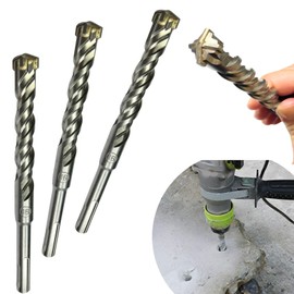 Oiwells Hammer Drill Bit, Concrete Drill Bit, Sds Plus Shank, Set of 3, 0.6 inches (16 mm)