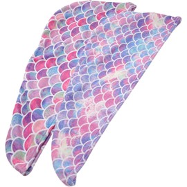 Toallas de Secado Rápido para Cabello Niña, Microfibra, 2 Piezas Absorbentes, Ajuste Seguro, Suaves Pelo, Diseño Simple y Elegante, Tonos Rosa y Morado