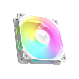 ASUS TUF Gaming TR120 ARGB Reverse Blade White Case Fan Single Pack (120 mm PWM PC Fan, 2000 rpm, 2.75 mm H2O, 76.3 CFM Airflow, 16 Individually Addressable RGB LEDs, White)