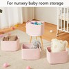 MOJOSCEND Pink Storage Bins 4 Pack Rectangular Rope Basket for