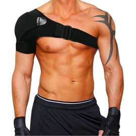 WUMZIRA Shoulder Brace Neoprene Shoulder Support Bandage Adjustable Shoulder Support Bandage Arthritic Shoulder Dislocation for Left / Right Men / Women Fits Both