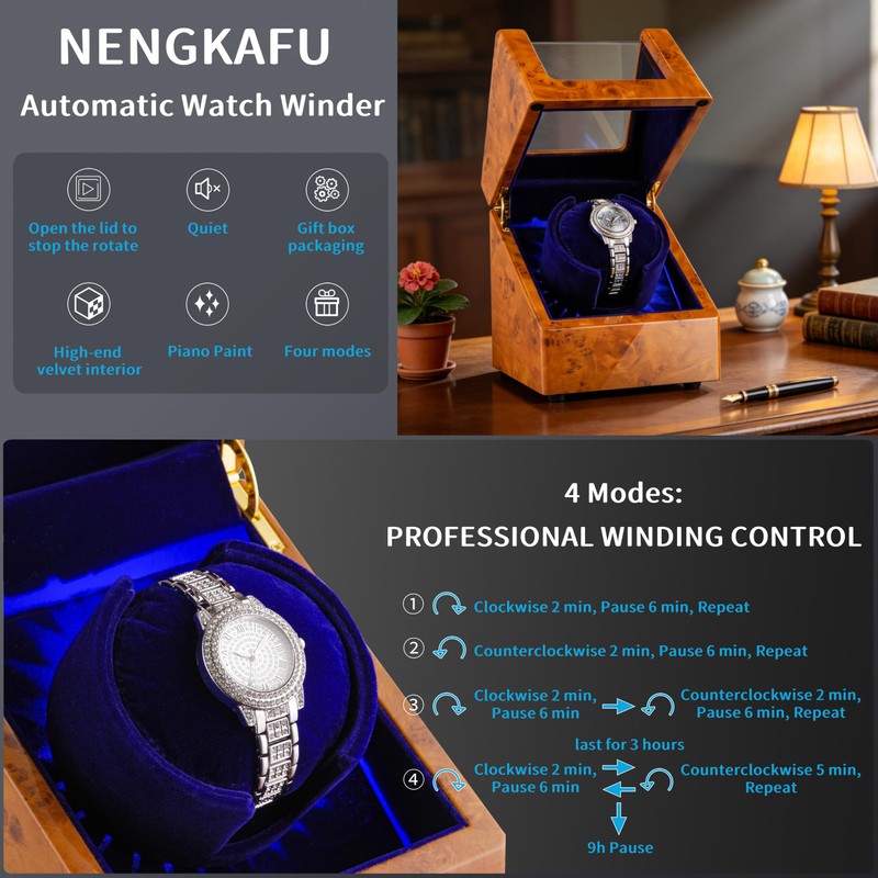 NENGKAFU Single Watch Winder for Automatic Watches