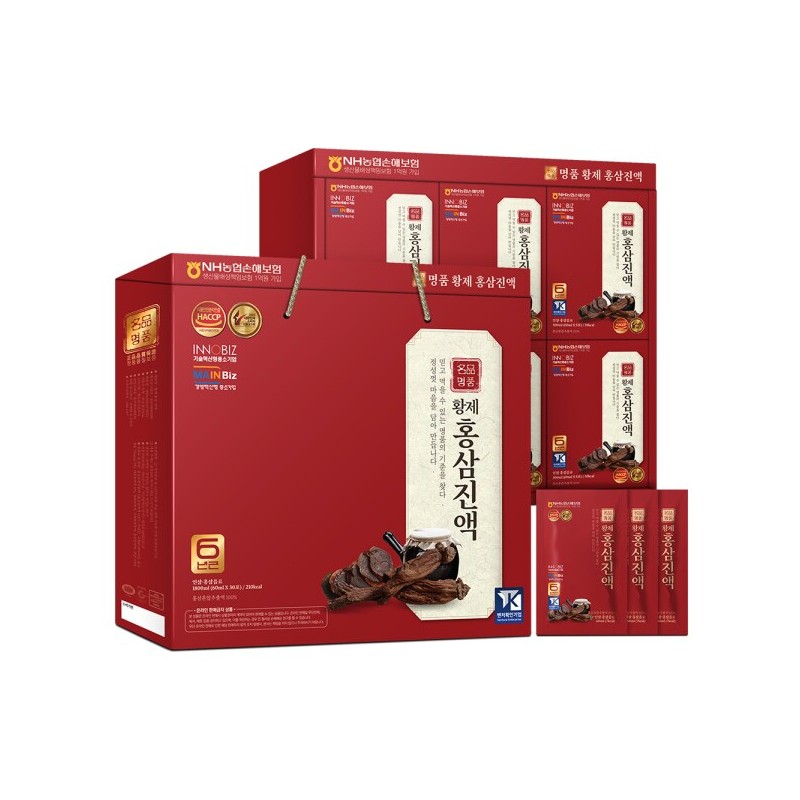 황제 6년근 홍삼진액 60ml x 30포 2박스 팩 건강 효도