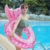 HappyHome Adult Mermaid Float Cute Swim Ring with Backrest for