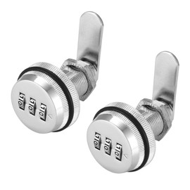 Mangsen Combination Cam Lock Security Locks Set of 2 Password Coded Locks for Safety of Box Cabinet Drawer Mailbox Door Furniture (3/4 Inch, Silver) IIUS00217 (FBA)