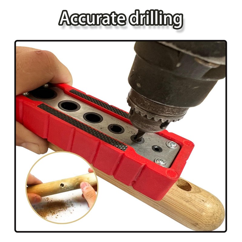 Drill Guide, 2/4/6/8/10/12mm Drill Block Accessories,Professional Locator Doweling Jig,Drill Guide