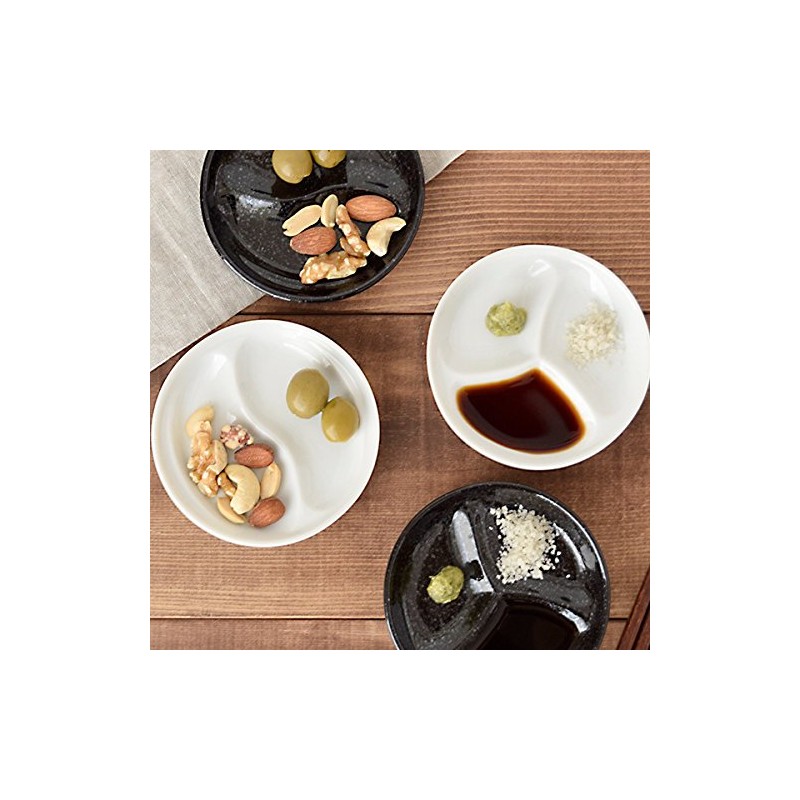 Tableware East Divider Dish Small Snack Plate 2 Dividers White