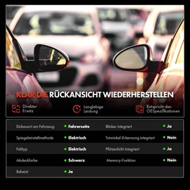 Frankberg Elektrisch Aussenspiegel Außenspiegel Links 8-polig &-Beheizbar &-Vorfeldausleuchtung &-Blinklicht Kompatibel mit Focus II DA DP HCP 2008-2011 Replace# 8M5117682TBL