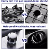 Eascookchef 2-Burners Gas Cooktop 12in Eascookchef Tempered Glass NG/LPG Convertible