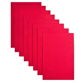 Jtnohx Stiff Felt for Crafts, 2mm Thick Colour Felt Sheets, 8 Pcs 20x30cm Craft Felt Fabric for Sewing & DIY Projects (Red)