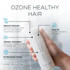 Ozone Apothecary Ozone Shampoo | Ozone Infused Argan Oil Shampoo | Promotes Healthy Hair and Scalp