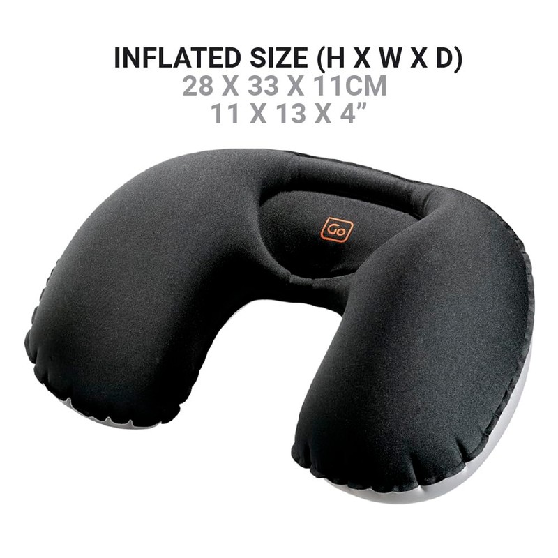 Go Travel Compact Snoozer Inflatable Travel Pillow - Black -