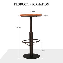 BOKKOLIK Industrial High Pub Table 42" Vintage Bar Dinner Table for Home Kitchen Farmhouse Round Coffee Table Rustic Cocktail Table for Parties (Copper)