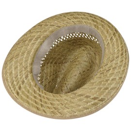 Lipodo Ernte Sei Dank Strohhut Herren - Classic Bogart Style Made of 100% Natural Straw - Italian Summer Hat with Olive Grosgrain Ribbon - Wide Brim 7 cm for Sun Protection - Sizes 55-61 cm - Unisex