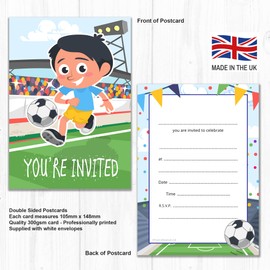 Olivia Samuel 20 x Kids Football Party Invites from A6 Double Sided Cards with Envelopes