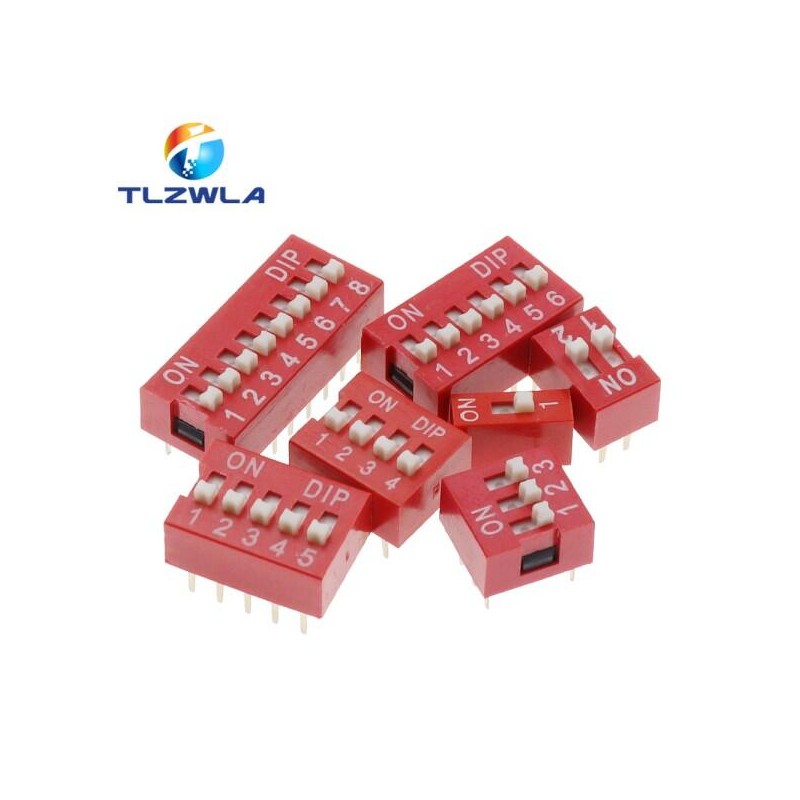 10PCS 빨간색, 파란색 토글 스위치 간격 2.54MM DIP 다이얼 코드