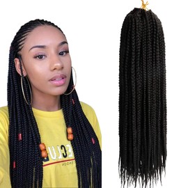 (6 Packs, 45.7 cm) Braiding Jumbo Braid Kanekalon Synthetic Hair Black Hairpiece Braid Hair Extensions Real Hair 3 x Crochet Braids Hair Extensions 20 Beaches/Pack