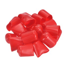 QUARKZMAN Pack of 50 Rubber Caps Rubber End Caps 21 mm ID Rubber Plugs Sealing Cap Vinyl PVC Round Tube Bolt Cap Cover Screw Thread Protective Caps, Red