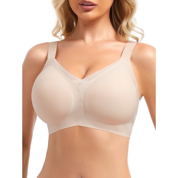 Ellareese Wireless Bras for Women with Support V Mesh No