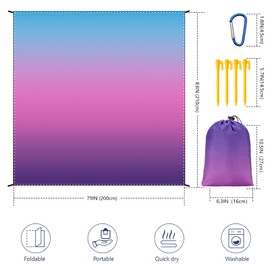 AISPARKY Beach Blanket Waterproof Sandproof Extra Large, Oversized Beach Mat, Quick Drying&Compact&Lightweight, Picnic Blankets Vacation Essentials for Outdoor Beach Camping (79" X 83" (4 Person))