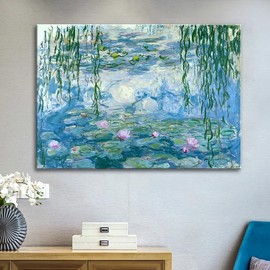 weiyiart Claude Monet Wall Art - Water Lilies Painting - Impressionist Oil Paintings Classic Art Reproductions - Canvas Prints Wall Art for Home Decor Unframed (12x15inches/30x38cm)