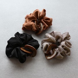 JewelVOX Scrunchie Hair Rubber Hair Accessory Tortoise Shell Marble Charm for Women, Popular, Adult, Cute, Stylish (Black)