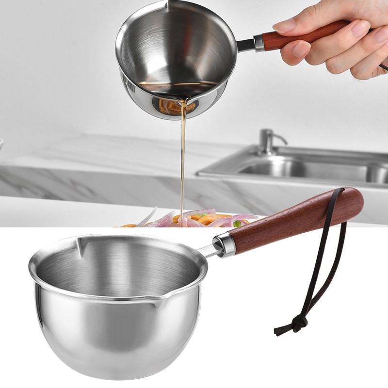 Oil Heating Pot Triple Layer Stainless Steel Uniform Heating Mini