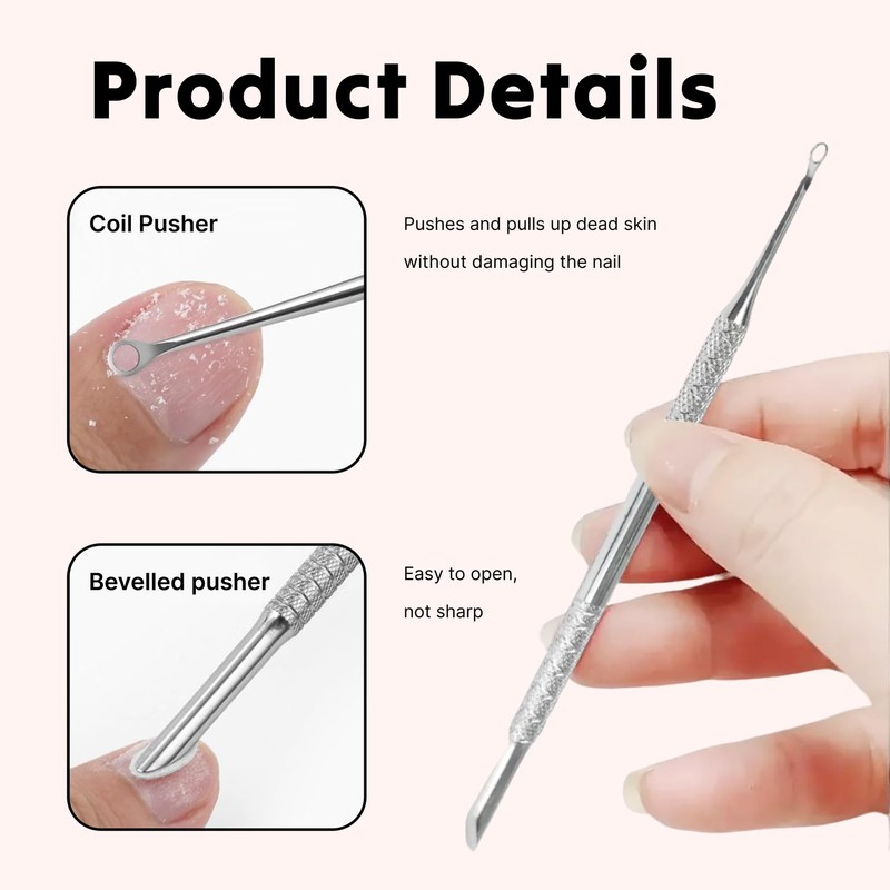SuriNexCentrics 2 in 1 Cuticle Pusher Professional Cuticle Tool Stainless