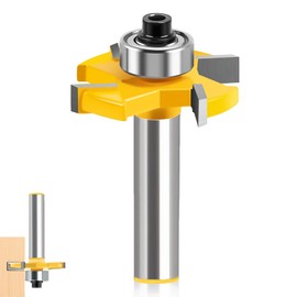 Shaft Disc Groove Cutter 8 mm, 4 Teeth T-shaped Router 4 mm Carbide Folding Cutter Groove Cutter with Ball Bearings for Router Woodworking Bit