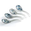 4Pcs Asian Soup Spoon,Chinese Ceramic Soup Spoons,Non-Slip Japanese Soup Spoon,Ramen