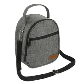 Joymee Lunch Box Insulated Lunch Bag Women Men Reusable Cooler Bag Adult Cute Lunch Tote Bags with Front Zipper Pocket,Adjustable Shoulder Strap for Work Office Picnic Travel, Grey