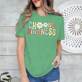 COMIZI Be Kind Shirt Women Choose Kindness Tshirt Cute Kindness Teacher Tee Tops Green