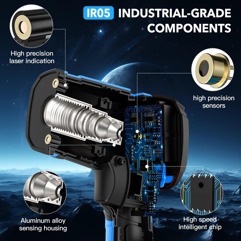 INSTRODOTS Infrared Thermometer Temperature Gun, -40℉ to 2192℉ Dual Laser