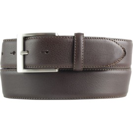 BELTINGER High Quality Denim Belt Made of Full Cowhide Leather 4.0 cm | Cambered Leather Belt Men 40 mm | Jeans Belt Made in Italy, Brown, silver