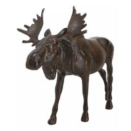 Cast Iron Large Emperor Stag Elk Bull Moose In Bronze Finish Figurine 11.25"L