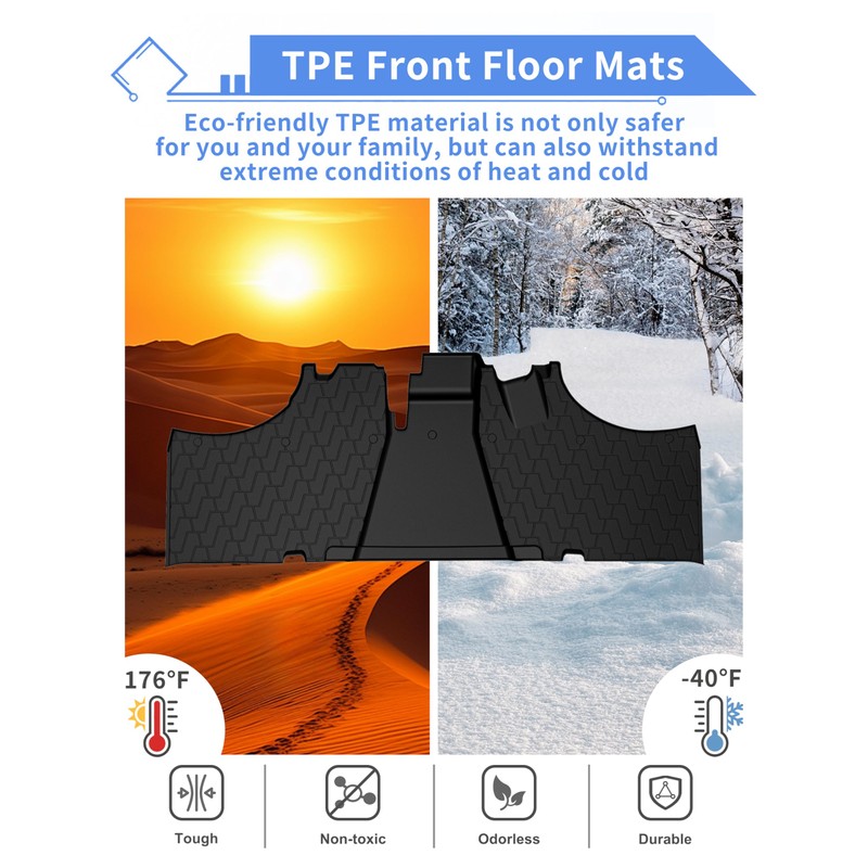 SLORIMOD Front Floor Mat Set for Kawasaki Mule PRO DX