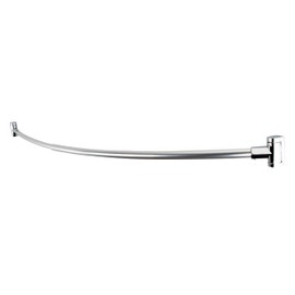 JS Jackson Supplies Single Curved Shower Rod, Metal Construction, Adjustable Between 36 to 61 Inches, Aluminum Rods and Zinc Mounting Hardware, Quality Modern Bathware, Chrome Finish