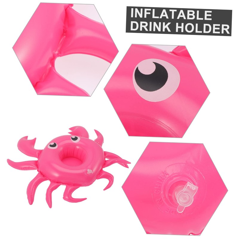 ORFOFE 4pcs Inflatable Drink Holder Cartoon Cup Floats for Pool