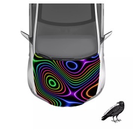 Psychedelic Trippy Hood Wrap Weatherproof Vinyl Car Decal 50" X 65"