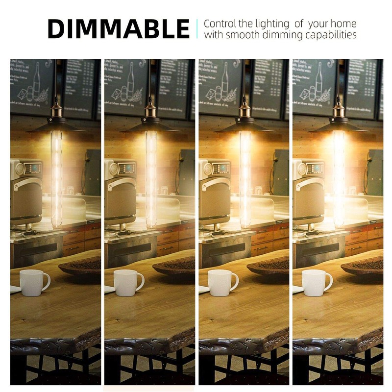 Leools Vintage LED Filament Bulb T300, 6W Dimmable T10 Edison