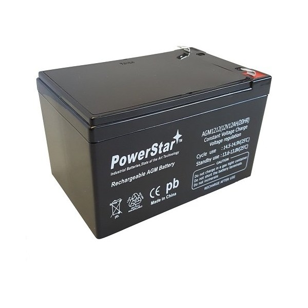 Powerstar 12 Volt 12 Amp Rechargeable Battery Replaces 12120 ub12120