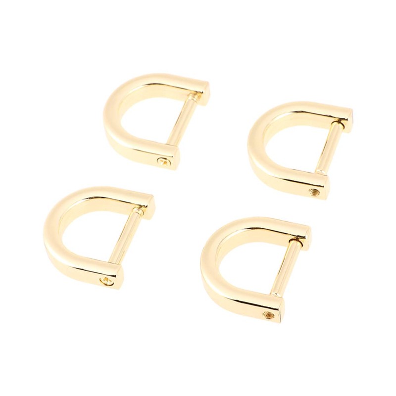 Healifty 4 Pieces Alloy D Ring Setting Bag Ring Semicircular