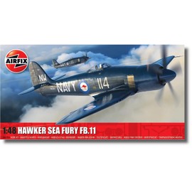 Airfix Model Set - A06105A Hawker Sea Fury FB.II Model Building Kit - Plastic Model Plane Kits for Adults & Children 8+, Set Includes Sprues & Decals - 1:48 Scale Model