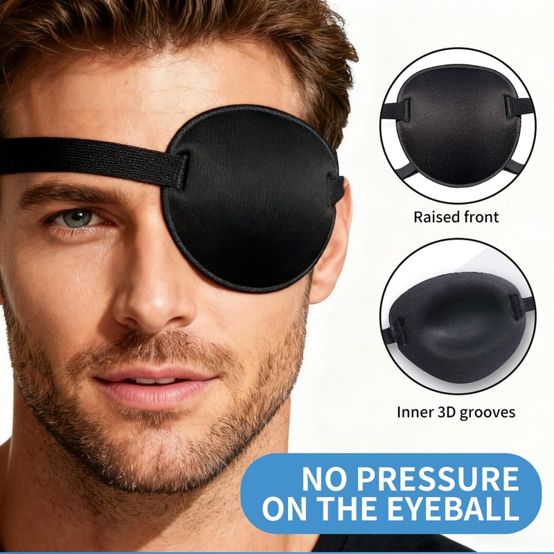 Verazquy 2Pcs Eye Patch,Adults Kids Adjustable Patches for Left or