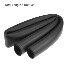 sourcing map Foam Tubing for Handle Grip Support, Pipe Insulation, 50mm(2") ID 65mm OD 1m Length Black